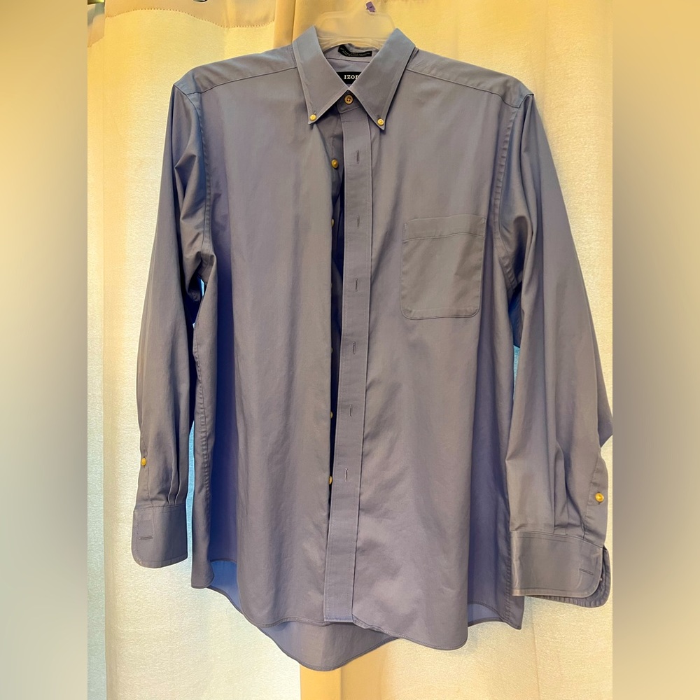 IZOD regular fit wrinkle free 17 34/35 XL blue dress shirt